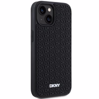 DKNY 3D Gumijas apvalks ar atkārtotu rakstu iPhone 15/14/13 - melns