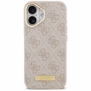 Guess 4G Logo Plate Magnētiskais apvalks iPhone 17 - rozā
