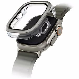 Чехол Uniq Voute с закалённым стеклом для Apple Watch Ultra 49 мм - серебряный
