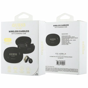 Bezvadu austiņas OWS Guess Metalic Finish Electropated Parts Classic Logo, melnas