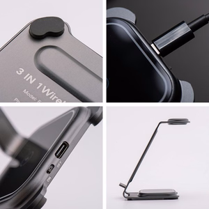 Forcell F-ENERGY Simply Charge 3in1 alumīnijs saderīgs ar Apple Watch un Samsung Watch pelēks
