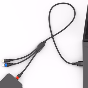 3mk Hyper Cable N-SERIES 3 in 1 USB-A / Lightning / Micro 1.2m 9V/2A 18W - melns