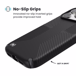 Speck Presidio2 Grip MagSafe vāciņš ierīcei iPhone 17 Pro, “Black / Slate Grey” krāsā