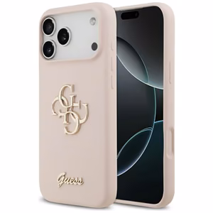 Guess Silicone Big 4G Script Case for iPhone 17 Pro Max - Pink