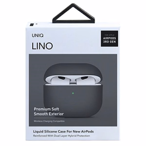 Uniq Lino silikona apvalks AirPods 3 - pelēks