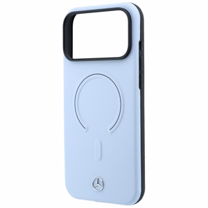 Mercedes 3D MagSafe ādas maciņš, paredzēts iPhone 18 Pro Max / 17 Pro Max, zils