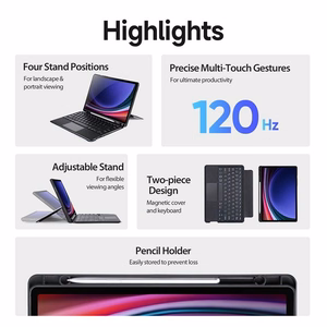 DUX DUCIS apvalks DK salokāms ar bezvadu tastatūru SAMSUNG Tab S9/S9FE/S10FE melns