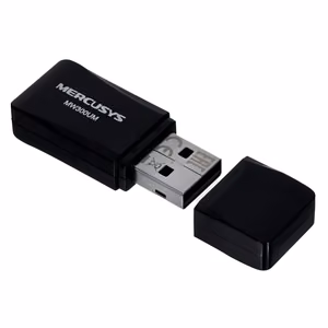 MERCUSYS MW300UM mini USB bezvadu adapteris, 300 Mbps, melns
