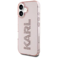 Karl Lagerfeld IML Rhinestones Logo viedtālruņa apvalks iPhone 16 - rozā