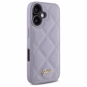 Guess stepēts metāla logotips viedtālruņa apvalks iPhone 16 - gaiši violeta