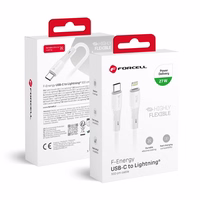 FORCELL F-ENERGY C346 kabelis Type C uz Lightning PD 3A 27W Silicone 1 m balts