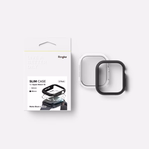 Ringke Slim 2-gab. apvalks Apple Watch 10 46mm - Caurspīdīgs un Matēts Melns