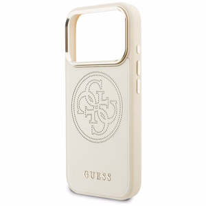 Guess Perforated 4G MagSafe Maciņš for iPhone 17 Pro - bēšs