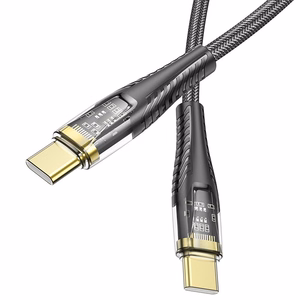 Kabelis USB-C uz USB-C Hoco 3A 60W 1,2 m U121 melns