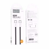 USB kabelis Hoco X104 60W USB-C uz USB-C 2.0m melns