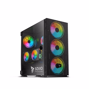 SAVIO Raptor X1 ARGB Glass/Mesh datora korpuss, melns