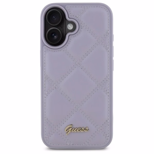 Guess stepēts metāla logotips viedtālruņa apvalks iPhone 16 - gaiši violeta