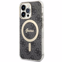Guess GUHMP13LH4STK iPhone 13 Pro / 13 6.1" melns/melns cietais apvalks 4G MagSafe