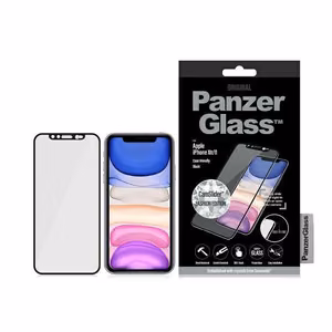 PanzerGlass E2E Super+ aizsargstikls ar kameras vāciņu ar Swarovsky kristālu iPhone XR / 11 - ar melnu rāmi