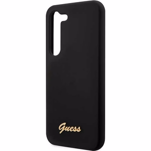 Guess GUHCS23SSLSMK S23 S911 чёрный/чёрный жёсткий чехол Silicone Vintage с золотым логотипом