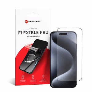 Forcell Flexible Nano Glass 5D aizsargstikls (m) priekš iPhone 15 Pro Max - melns (m)