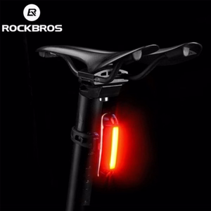 Rockbros A54BK aizmugurējais velosipēda lukturis + Micro USB - USB-A kabelis - melns