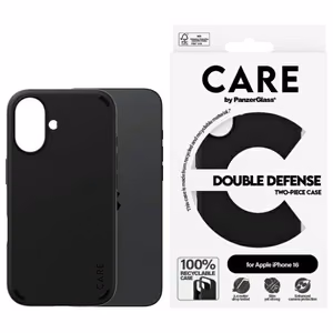 CARE by PanzerGlass dubultās aizsardzības viedtālruņa apvalks iPhone 16 - melns