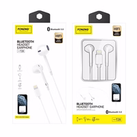 FONENG vadu austiņas T28 Lightning ar mikrofonu 1.2M balts
