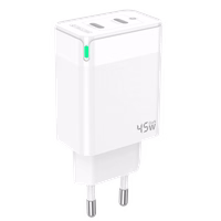 JELLICO sienas lādētājs C106 GaN PD 45W 2xUSB-C balts