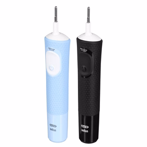 Oral-B Vitality Pro Duo – uzlādējama elektriskā zobu birste, 2 uzgaļi, 3 tīrīšanas režīmi, melns/zils/balts