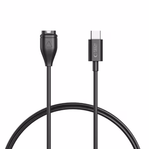 Tech-Protect MC04 UltraBoost USB-C uzlādes kabelis Garmin pulksteņiem 1 m, melns