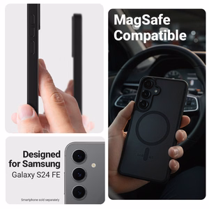Crong Hybrid Matte Magnetic MagSafe vāciņš ierīcei Samsung Galaxy S24 FE, melns