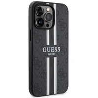 Guess GUHMP13XP4RPSK iPhone 13 Pro Max 6.7" melns/melns cietais apvalks 4G Printed Stripes MagSafe