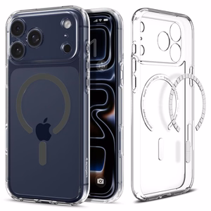 Spigen Ultra Hybrid Mag Чехол совместимый с MagSafe для iPhone 17 Pro Max прозрачный графит