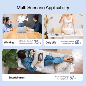 Rock Sienas lādētājs Ice2Cube GaN - USB + 2xType C - PD 65W 3A balts