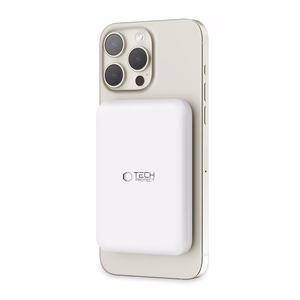 Tech-Protect LifeMag PB10 portatīvais lādētājs ar MagSafe 5000mAh 15W USB-C ports - balta + USB-C kabelis