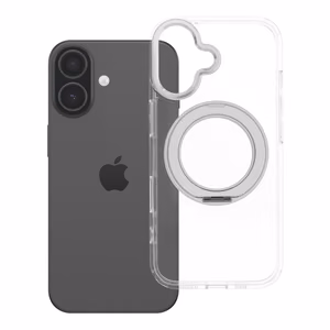 Case for iPhone 17 Frame Circle Stand compatible with MagSafe transparent