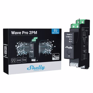 Shelly Qubino Pro 2PM DIN sliedes relejs, 2 kanālu, Z-Wave (jaudas mērīšana)