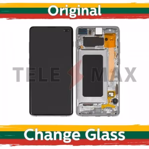 LCD Displejs Saderīgs ar Samsung G975 S10 Plus / Prism Balts / Original (Telemax Renewed)