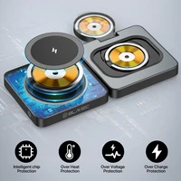 Blavec indukcijas lādētājs BQI-04 Qi 15W magnētiskais Magsafe 3 in 1 UniCharge (BQI04-QIMB) melns