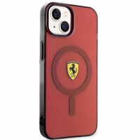 Ferrari FEHMP14SURKR iPhone 14 6.1" sarkans cietais viedtālruņa apvalks daļēji caurspīdīgs magnētiskais (MagSafe)