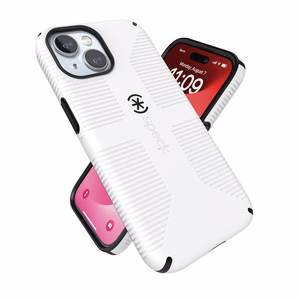 Speck Candyshell Grip MagSafe - iPhone 17e / 16e / 15 / 14 / 13 maciņš (balts / melns)