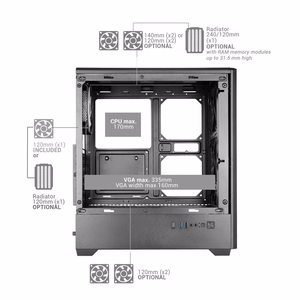 Mars Gaming MCQUANTUM computer case Midi Tower Black