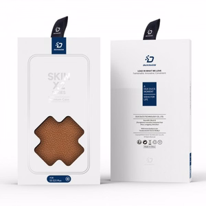 Dux Ducis Skin X2 viedtālruņa apvalks Samsung Galaxy S23+ atverams apvalks ar maku un statīvu brūns