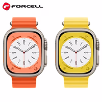 FORCELL F-DESIGN FA12 pulksteņa siksna APPLE pulkstenim 42 / 44 / 45 / 49 mm dzeltena krāsā