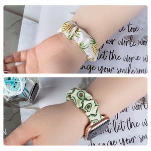Fabric band for Apple Watch 42 / 44 / 45 mm strap bracelet rubber band - kiwi