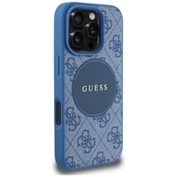 Guess 4G Circle Classic Logo Magnētiskais viedtālruņa apvalks iPhone 16 Pro Max - zils