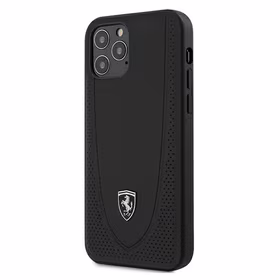 Ferrari FEOGOHCP12MBK iPhone 12/12 Pro 6.1 melns viedtālruņa apvalks Off Track perforēts