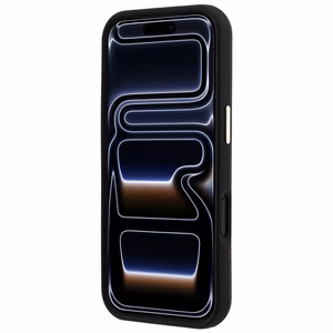 Guess Grained & Big Resin Logo vāciņš iPhone 18 Pro Max / 17 Pro Max – melns
