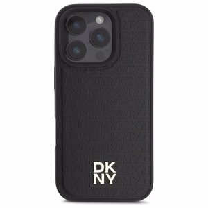 DKNY ar atkārtotu logotipu Magnētiskais viedtālruņa apvalks iPhone 16 Pro Max - melns